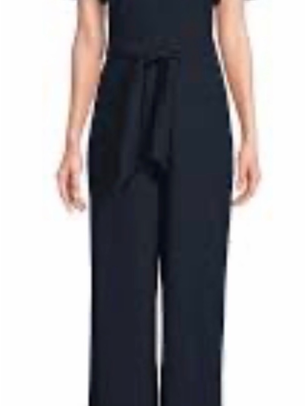 Preston & York Navy Wide-Leg Tie-Waist Jumpsuit